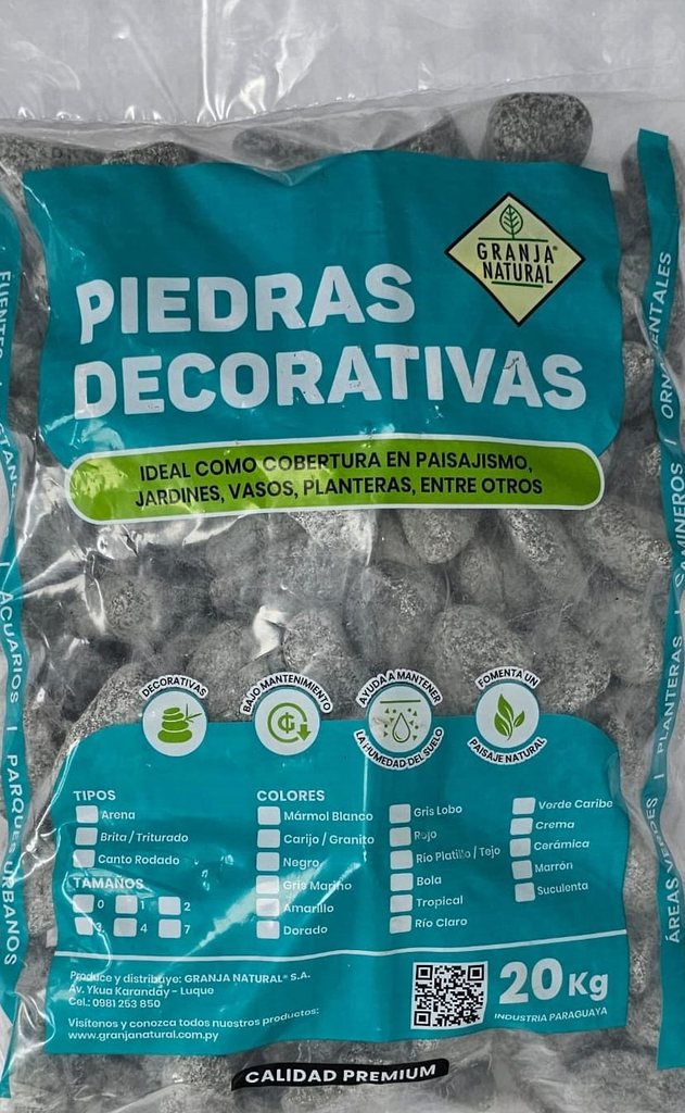 PIEDRA CANTO CARIJO Nro3 x 20kg GRIS