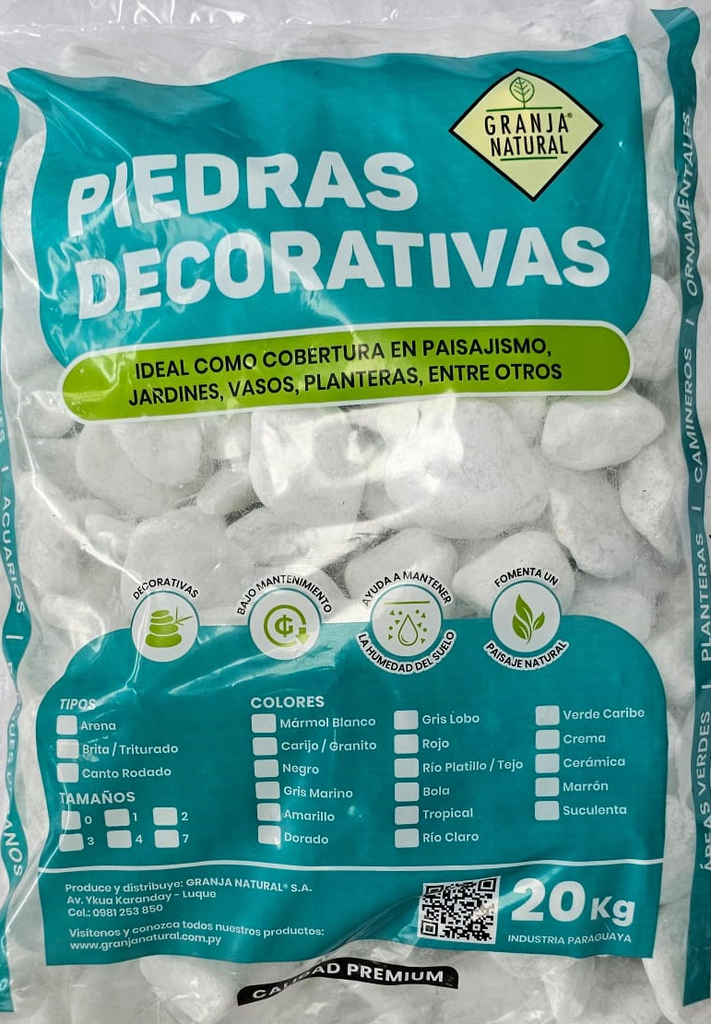 PIEDRA CANTO MARMOL BLANCO Nro 3 X 20KG