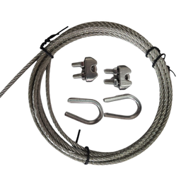 [35-0026] 1 CABLE DE ACERO 2MTS DE 3MM + 2 abrazaderas + 2 guardacabos - Acces. del kit Vela Sombreadora
